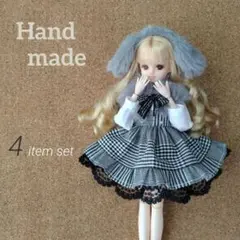 リカちゃん 服 ハンドメイド ワンピース パニエ カチューシャ セット#111