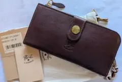 【新品】イルビゾンテ コンチョフラップ L字ファスナー 長財布 ダークブラウンのサムネイル