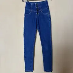 Re:EDIT ダークブルーハイウエストスキニーデニム