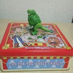 バラ売り可。トイ・ストーリー缶&レックスセット