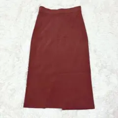 MilaOwenミラオーウェン♦︎ニットタイトスカート エンジ色 フリースリット