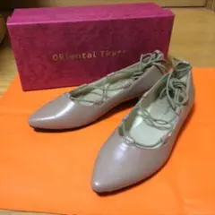 新品！レースアップパンプス ピンクベージュ