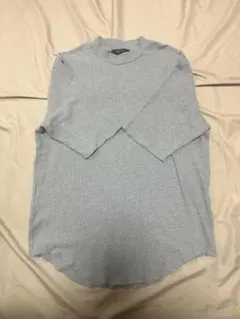 【値段交渉可：送料込】nano グレー リブ編み 半袖シャツ