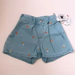 新品未使用 LITTLE WEEKEND アイス刺繍 ショートパンツ 90cm