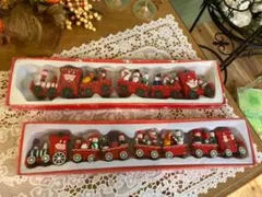 クリスマス サンタさん 汽車 列車 トロッコ インテリア 木製 セット