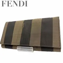 FENDI 長財布 ズッカ柄 8.86 キャンバス ブラウン