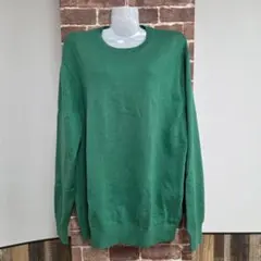 UNIQLO　ユニクロ　ニット　グリーン　セーター　ラウンドネック　Lサイズ