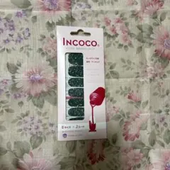 インココ　貼るだけマニキュア INCOCO 8サイズx2シート　緑　ゴールド