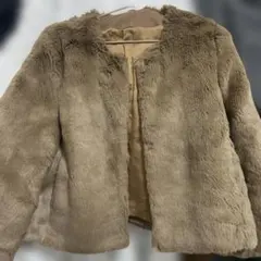 RANDA ブラウン ファーショートジャケット