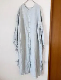 サマンサモスモス　リネン　2way ワンピース　ロング　ノーカラー　ボタン