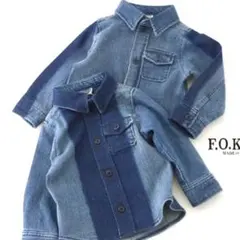 未使用　エフオーキッズ　エイジングデニムシャツ
