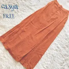 CASYA ウエストゴム 裏地あり ラップスカート FREE エレガント 上品