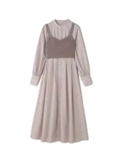 ナチュラルビューティーベーシック　ニットビスチェセットシャツワンピース