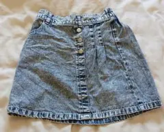 夏物最終値下げ！デニム ボタン付きスカート　ポケット有り　150cm