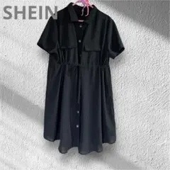 SHEIN 黒 半袖 ミニワンピース