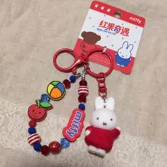新品 ミッフィー ストラップ キーチェーン ビーズ 赤 かわいい