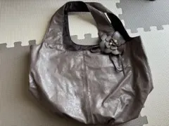 フラワーモチーフ トートバッグ ブラウンのサムネイル