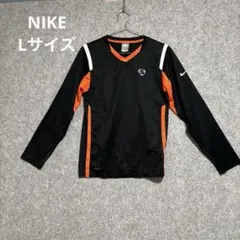 NIKE ナイキ 00s サッカーシャツ 黒 オレンジ 長袖 Lサイズ y2k