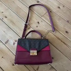 マイケルコースレザーショルダーバッグ ボルドー/赤、ピンク