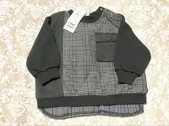 【新品タグ付き】80㎝ プティマイン チェック柄 トップス