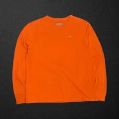 NIKE 00s オレンジ　ロンt 銀刺繍ロゴ