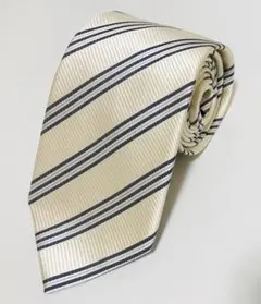 Distancer ネクタイ シルク100% シャンパンゴールド ストライプ 絹