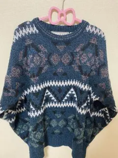 柄ニット 古着オーバーサイズニットセーター