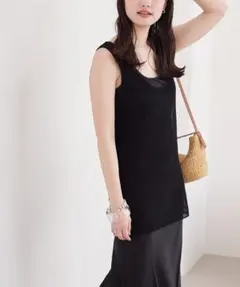 2024SS★美品★Plage メッシュタンクトップ 定価14,300円 黒のサムネイル