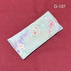 G-137ハンドメイド　正絹　着物リメイク　花　和柄　メガネケース