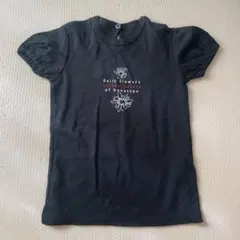 benetton ブラック 花柄 Tシャツ　パフスリーブのサムネイル