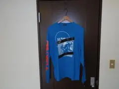 DIESEL ディーゼル ロンT 長袖Tシャツ ブルー プリント ロゴ メンズ