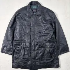 Sub Urban 本革 牛革 中綿キルティング レザーカーコート黒 M 90s