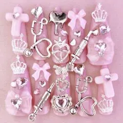 ネイルチップ ネイル 現品 平成女児 量産型 地雷 ピンク ゴテゴテ