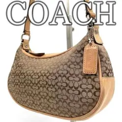【人気】コーチ ショルダーバッグ 三日月 ハーフムーン シグネチャー　ベージュ