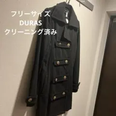 【美品】DURAS 黒 ダブルブレスト コート