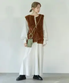 ☆人気☆ カスタネ スウェットロングワンピース カットティアードマキシワンピース