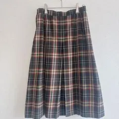 極美品✨DAKS ダックス 【L】ハウスチェック ウールスカート プリーツ