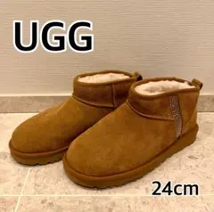 【美品】UGG アグ　クラシックウルトラミニ スエードムートン ショートブーツ
