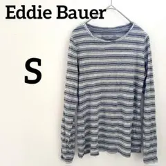 美品✨️ Eddie Bauer 長袖 トップス 【S】 ストライプ グレー