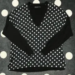ZARA 水玉 薄手ニット シャツ ウィッシュコア ドット柄