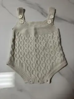 mamaraku ケーブル編みロンパース 70サイズベビー服70 女の子ベビー服