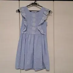 ライトブルー ノースリーブワンピース