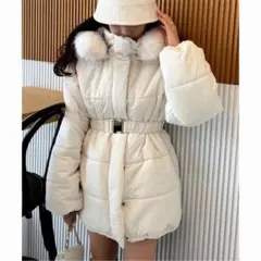 NICE CLAUP ウェストマークファーミドルフェイクダウンコート