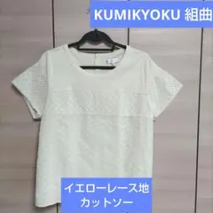 組曲 イエロー 大きいサイズ カットソー レース地使いのサムネイル