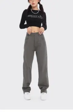 カジュアルパンツ ワークパンツ レディース メンズ Mサイズ グレー