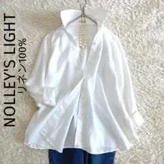 NOLLEY'S 　美品　2way　ロールアップ　リネン100％シアーブラウスのサムネイル