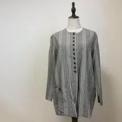 Jasmi SILK☆ジャケット 羽織り 絹100% ストライプ