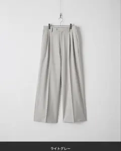 shirocon ウエストリボンダブルタックパンツ ライトグレー 34 - メルカリ