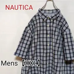S99【US輸入】NAUTICA　ノーティカ　半袖シャツ【メンズXXL】チェック