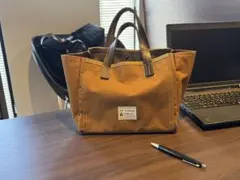 ブラウン　帆布　キャンバス　トートバッグ